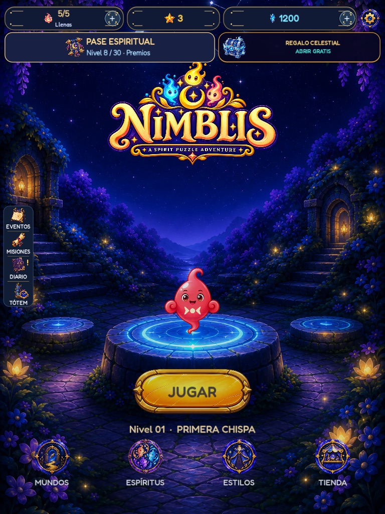 Pantalla principal actual de Nimblis