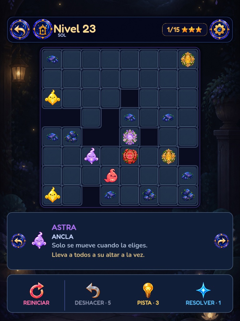 Un puzle de Nimblis con Luma, Mimo, Mirror y Astra